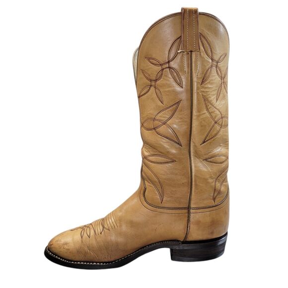 Hondo Men's Yellow Cowboy Boots‎ Size 9.5D Westen Resoled With Rubber Soles - Picture 2 of 16